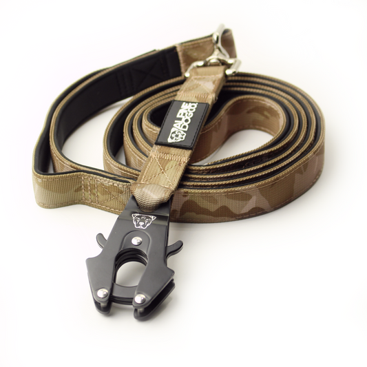 Tacti Luxe Dog Leash - White Gold - Desert Camo