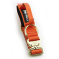 Load image into Gallery viewer, 1.5" Tacti Dog Collar Slim Luxe - Gold - Cognac