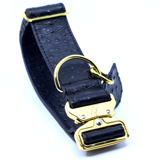 2" Leather Dog Collar - Nero Milano