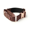 Load image into Gallery viewer, 2" Luxe Martingale Dog Collar - Rose Gold - Chocolate
