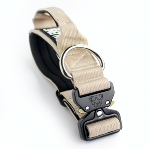 
                  
                    Load image into Gallery viewer, 1.5&amp;quot; Tacti Slim Dog Collar- Buttercream
                  
                