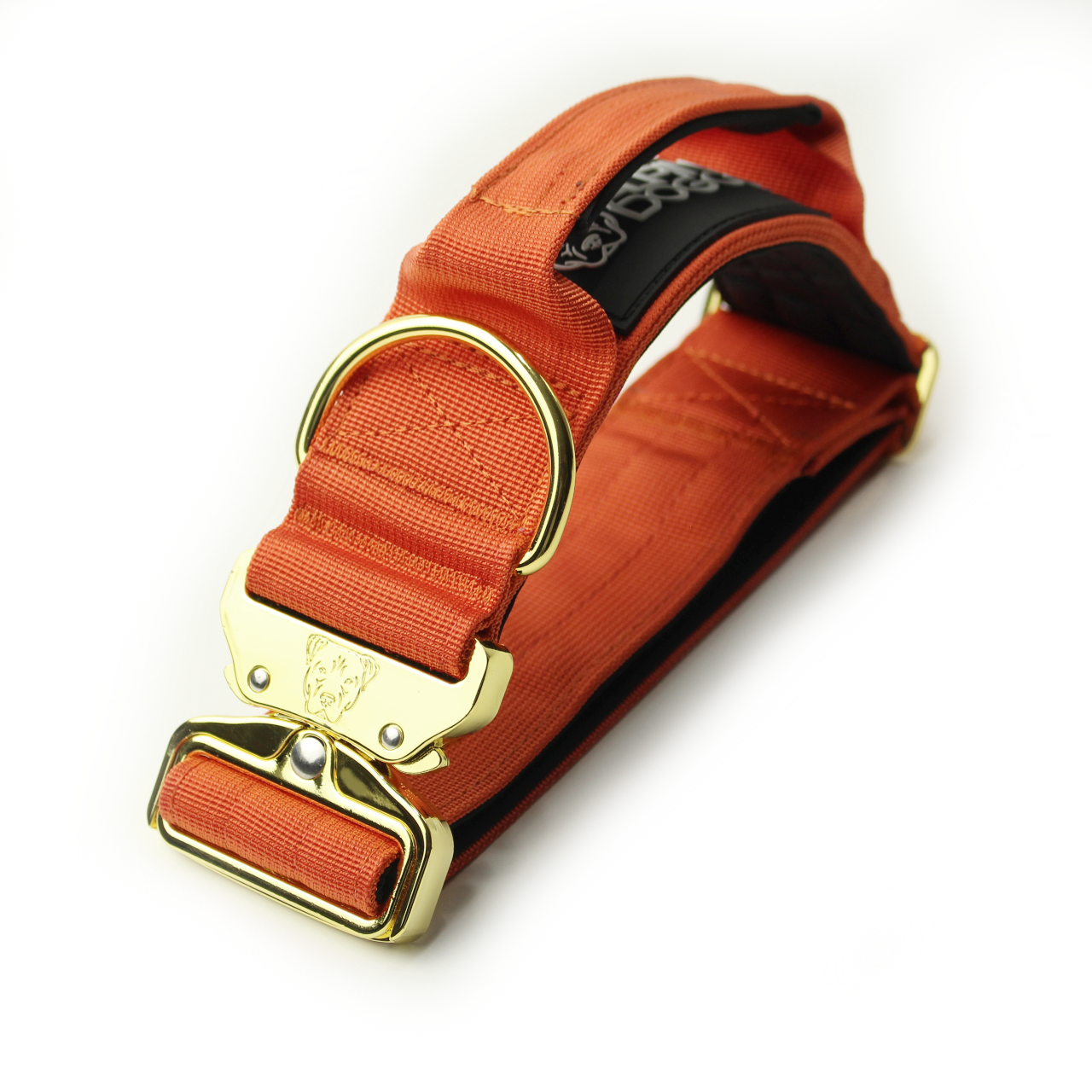 2" Tacti Luxe Dog Collar - Gold Cognac